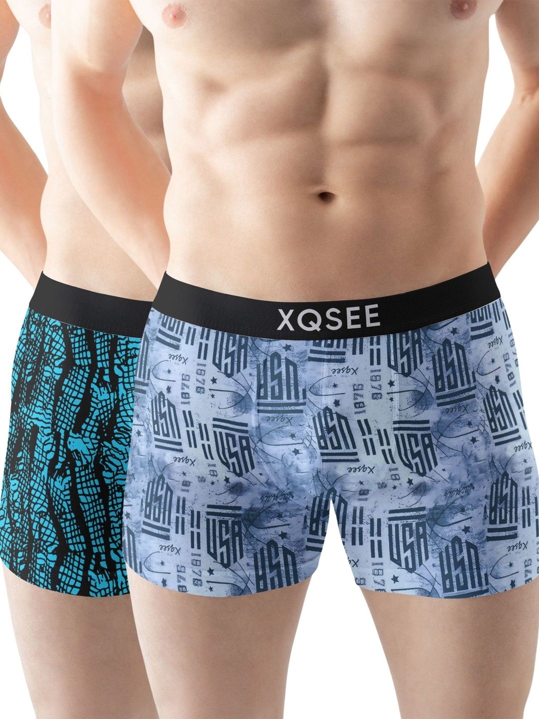 XQSEE Men Pack Of 2 Printed Mid -Rise Short Trunk-picture-51