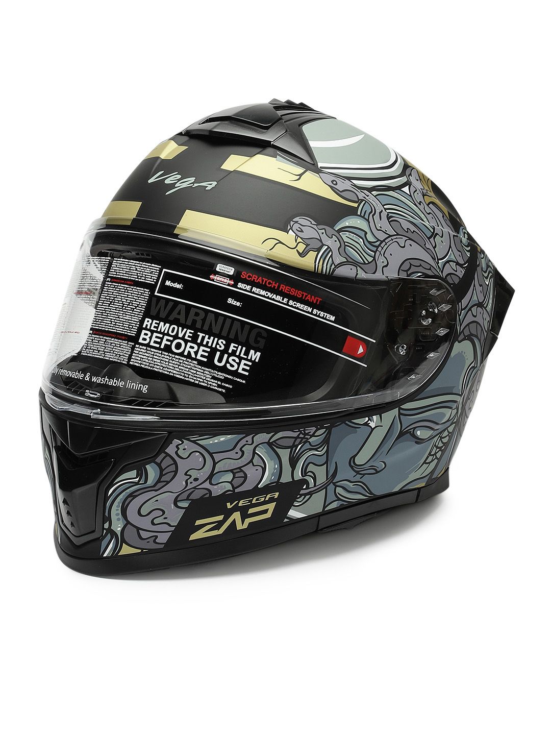 VEGA Zap DV Medusa ISI and DOT Certified Full Face Helmet