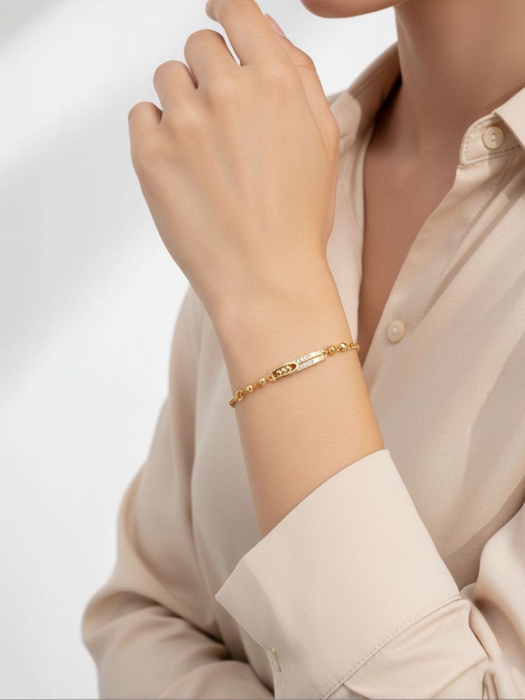 Sangria American Diamond Stone Studded Wraparound Bracelet