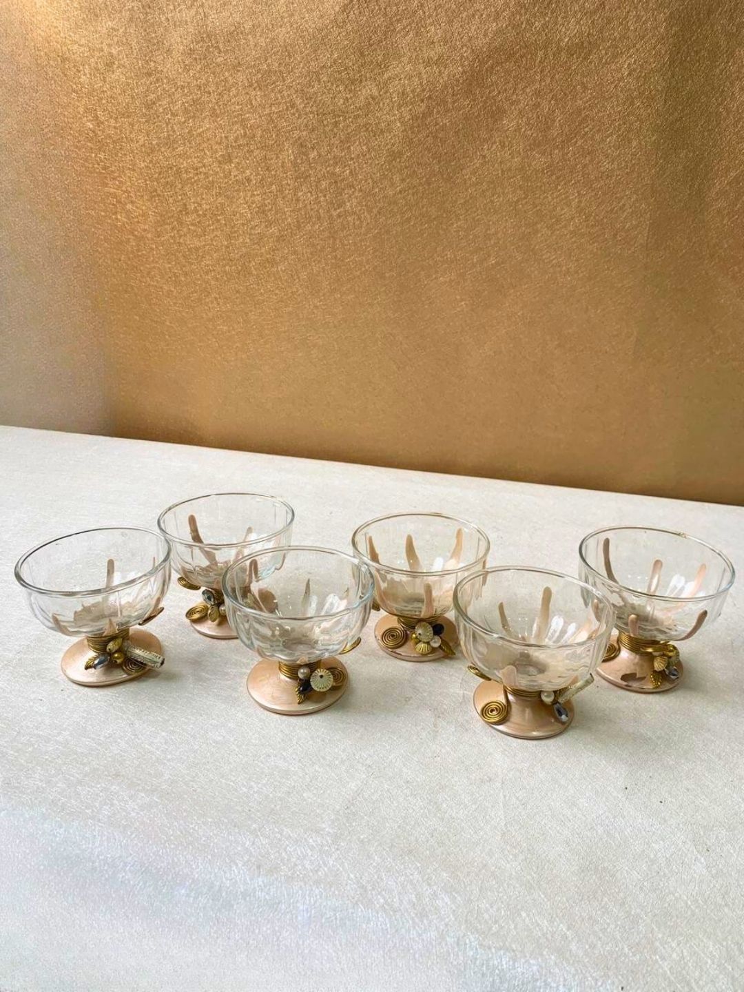THE HOME CO. Transparent Textured Glass Transparent Cups Set of Cups and Mugs-picture-50