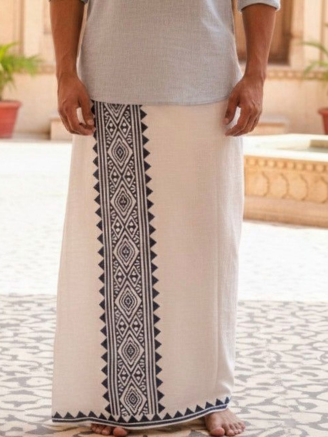CRYSTAL HEAL Men Cotton Jasper Dhoti-picture-45