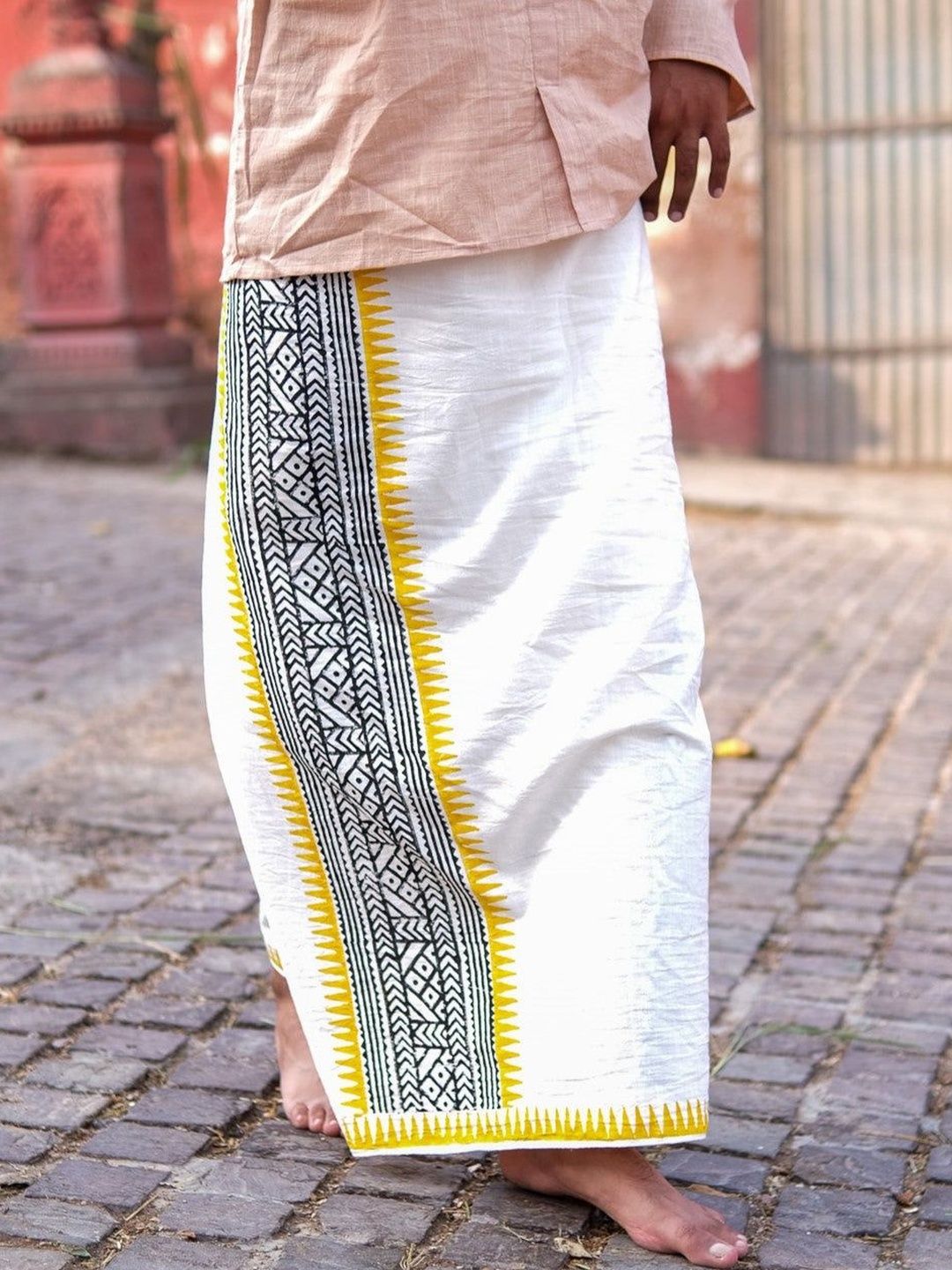 CRYSTAL HEAL Men Printed Cotton Dhoti-picture-41