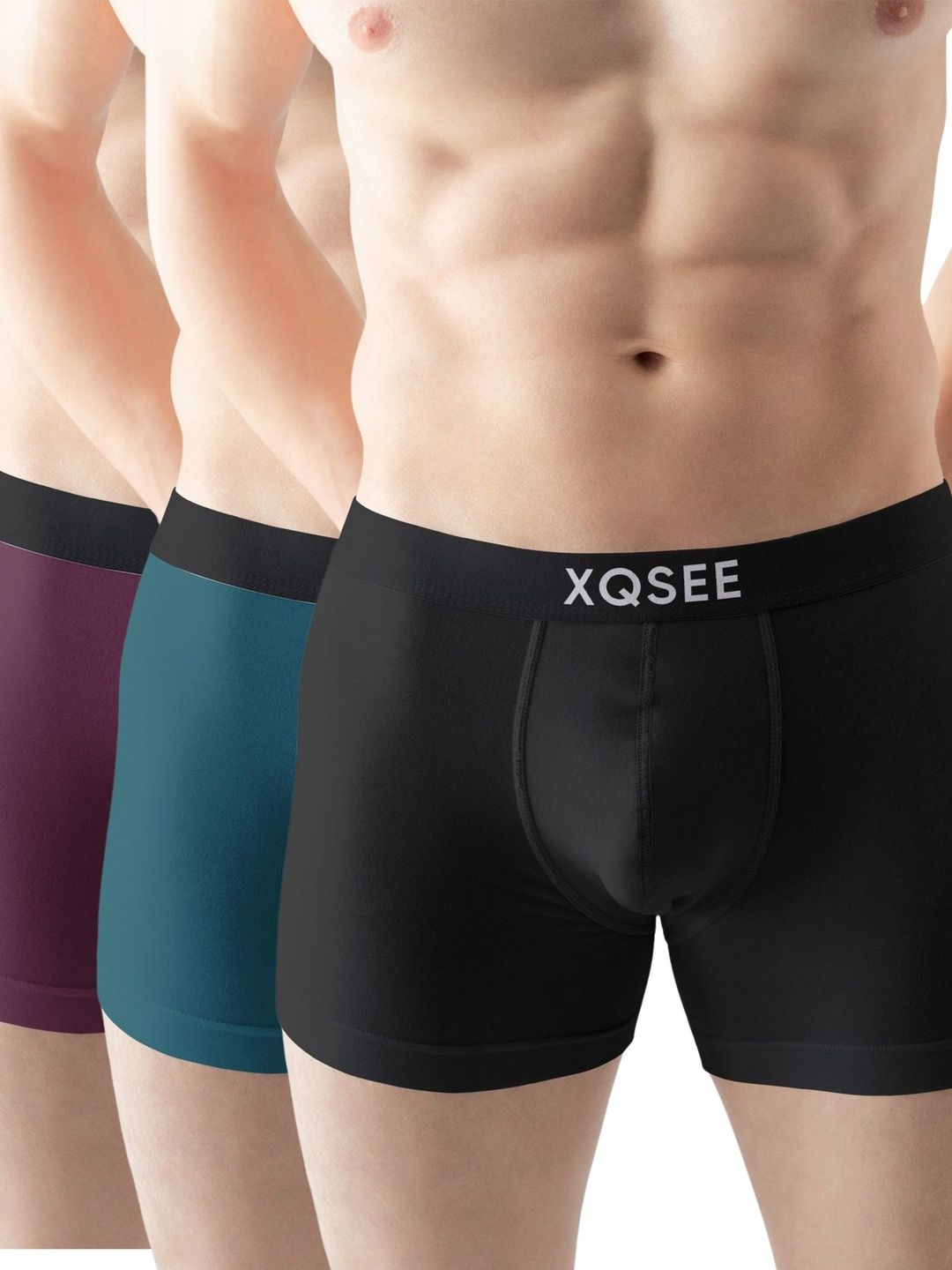 XQSEE Men Pack Of 3 Printed Mid -Rise Short Trunk-picture-30