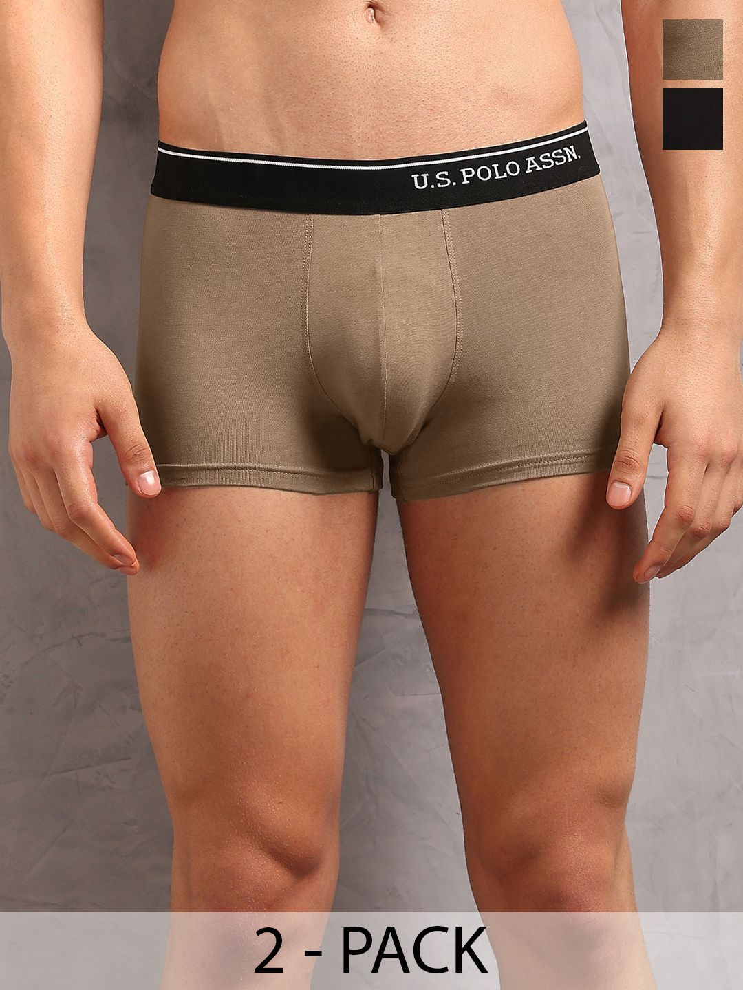U.S. Polo Assn. Men's OET18 Cotton Stretch Breathable Underwear Trunks - Pack Of 2-picture-16