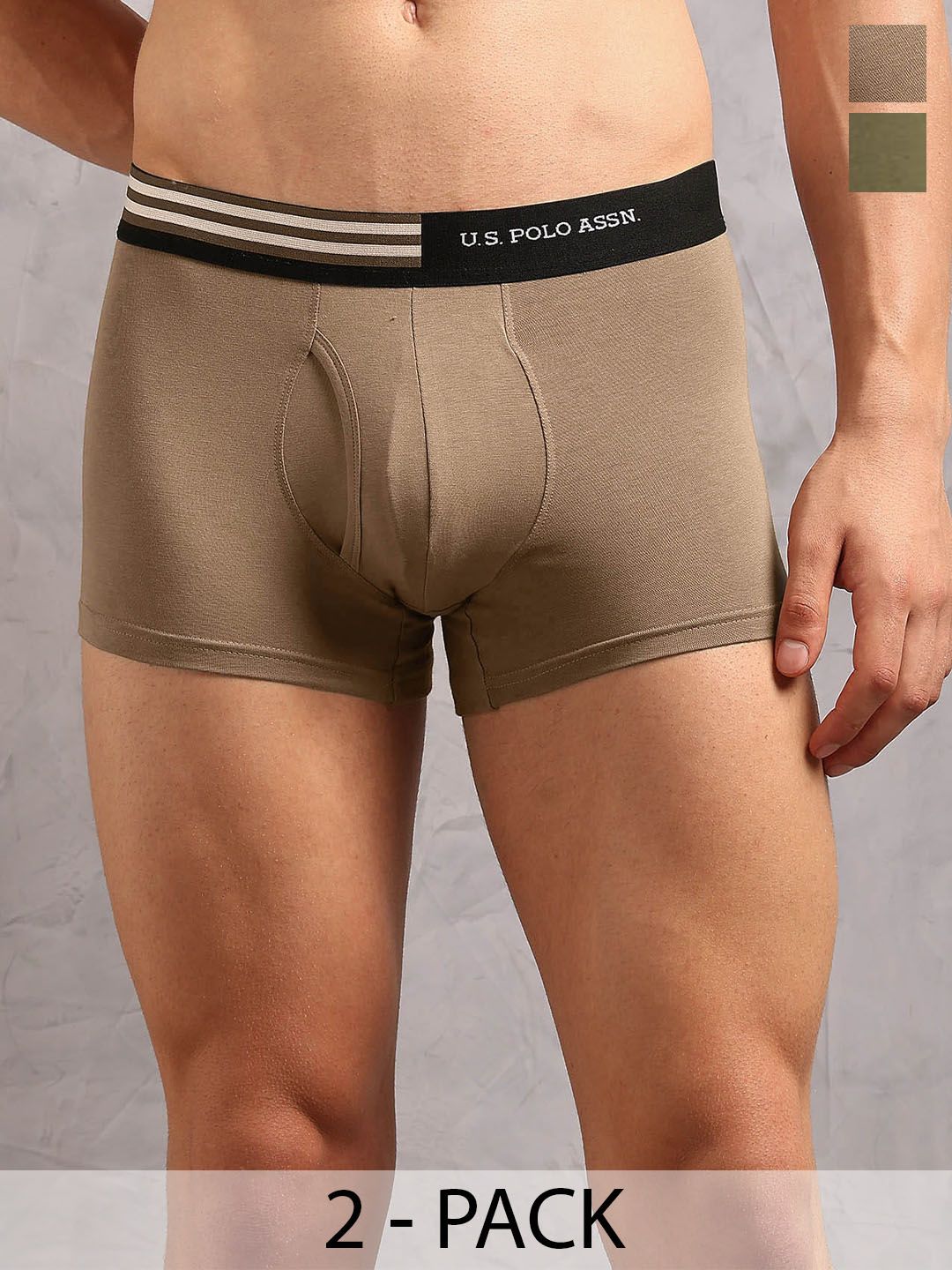 U.S. Polo Assn. Men's OET19 Striped Waistband Underwear Trunks - Pack Of 2-image-44