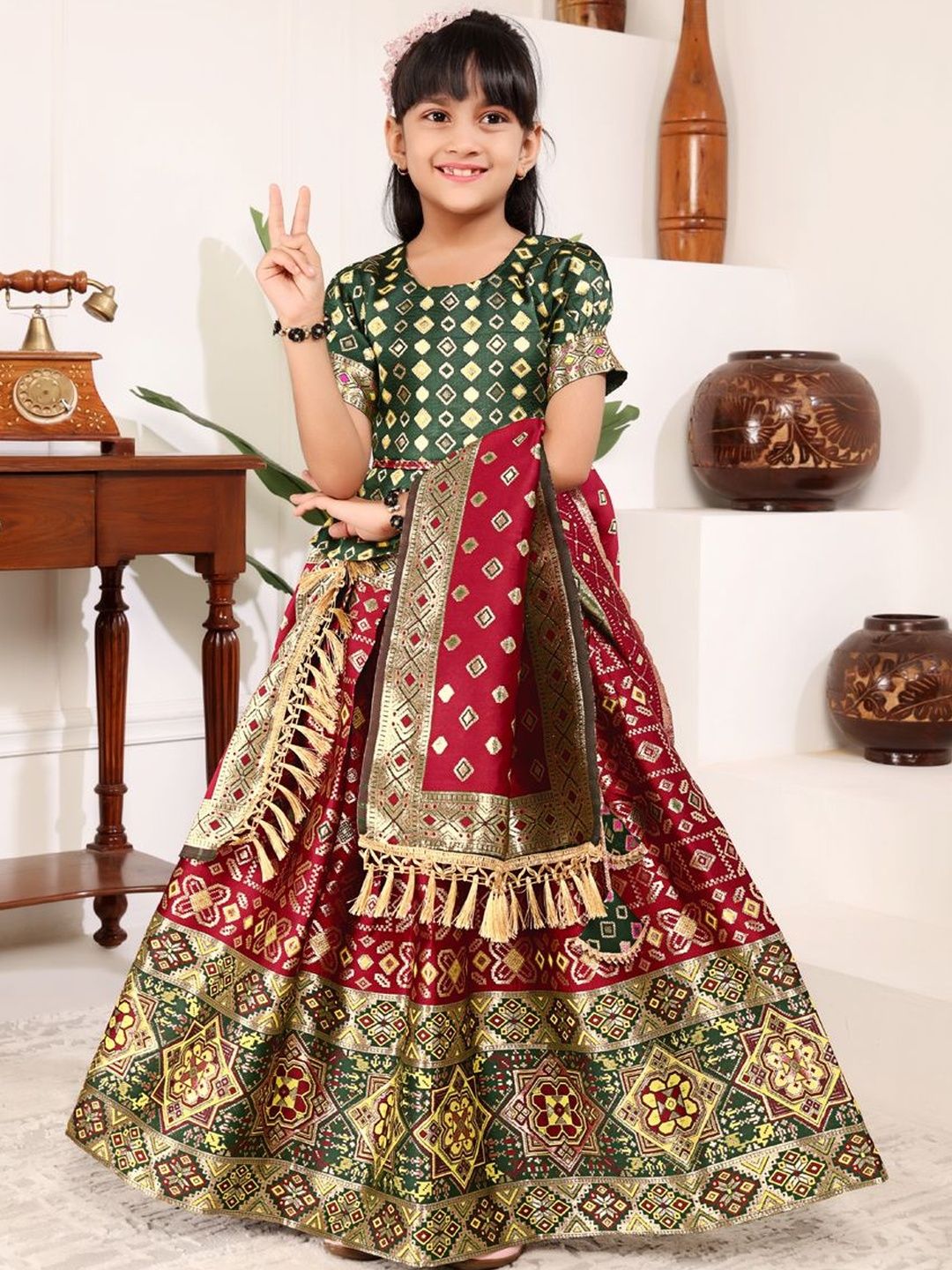 satyamfab Girls Ready to Wear Lehenga & Blouse With Dupatta-picture-12