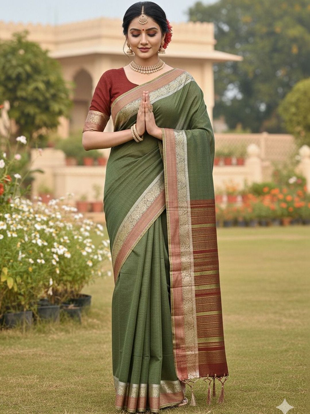 NIWAA Woven Design Zari Chanderi Saree-picture-41