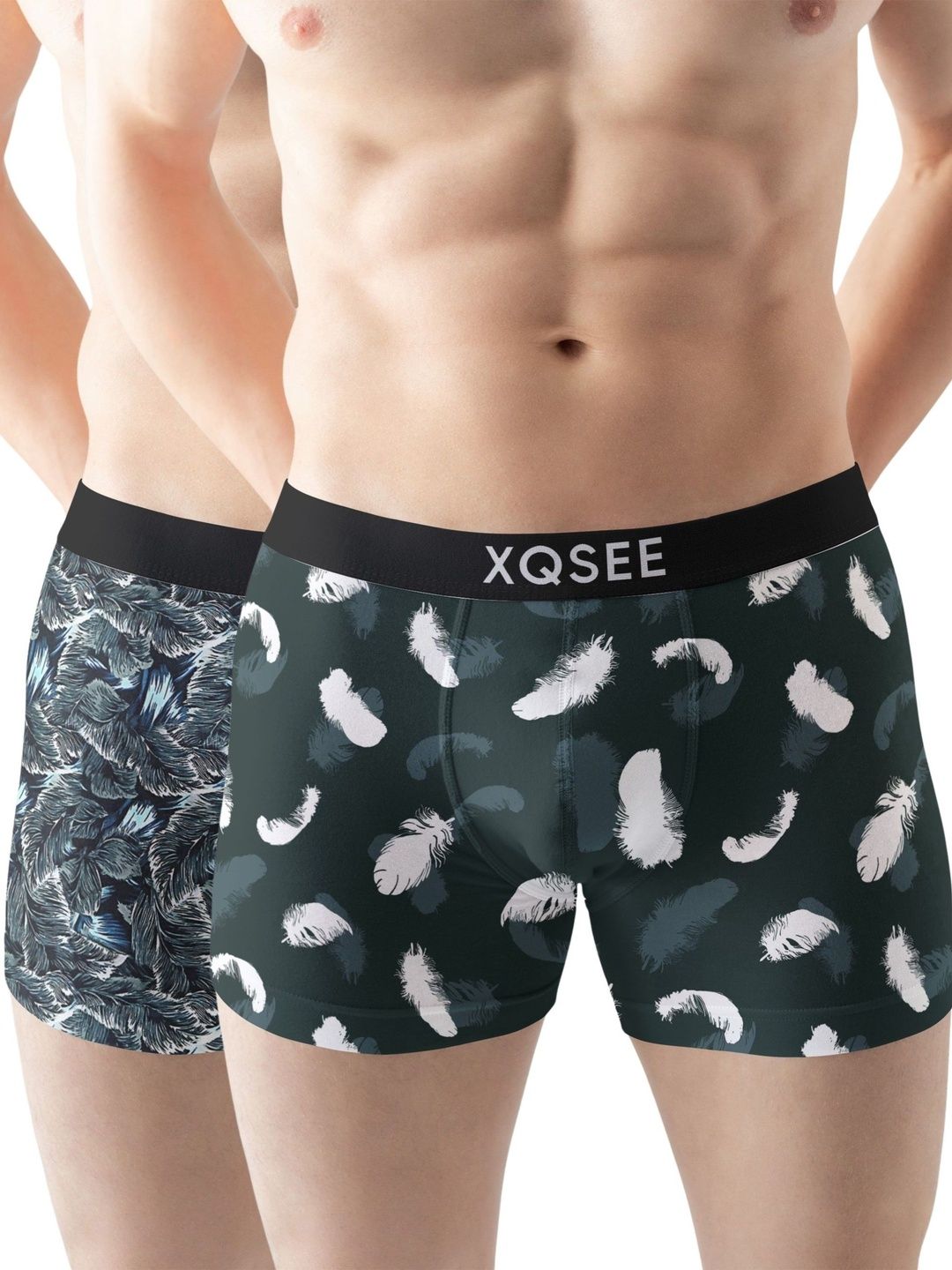 XQSEE Men Pack Of 2 Printed Mid -Rise Short Trunk-picture-29