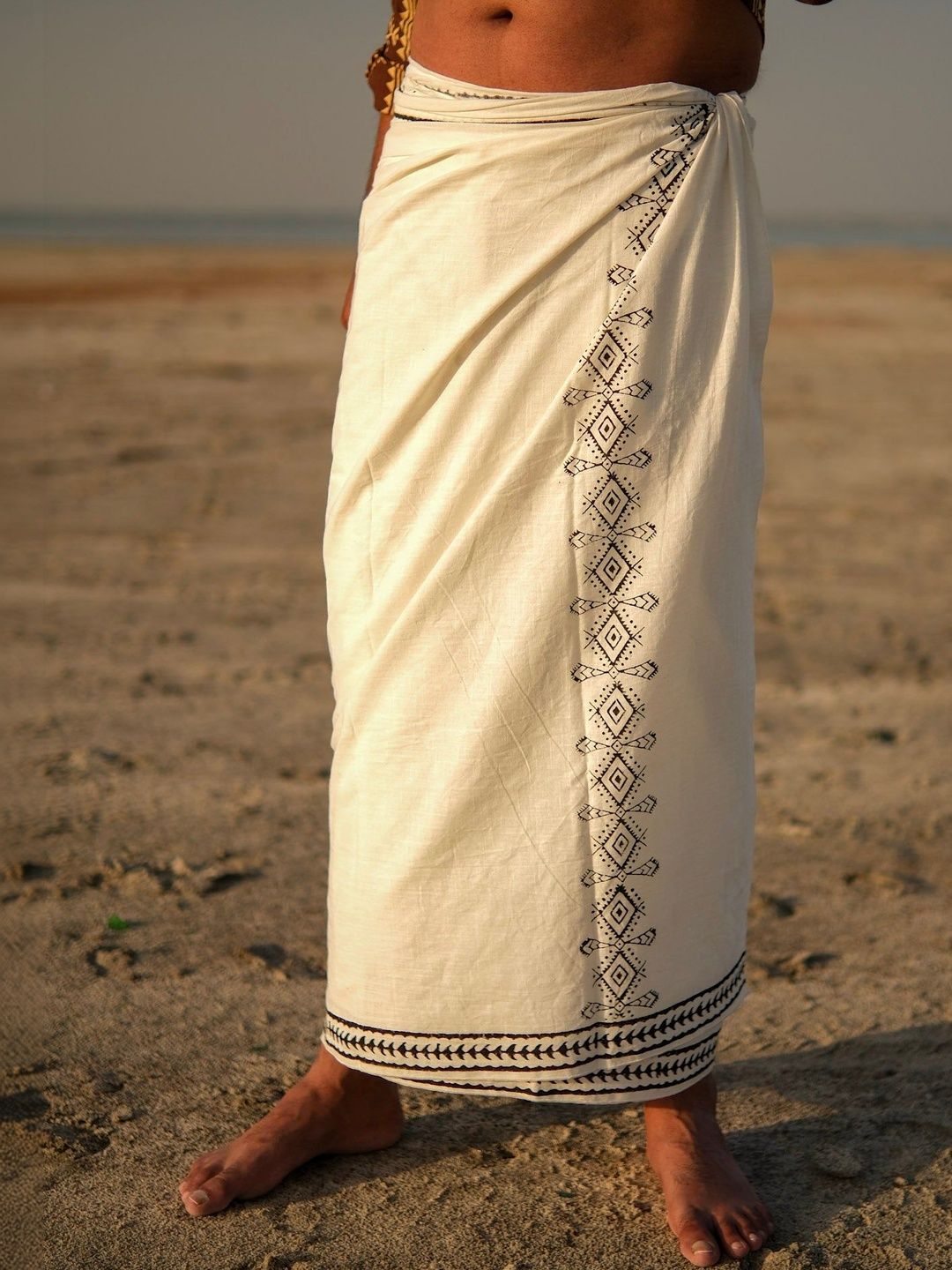 CRYSTAL HEAL Men Printed Cotton Dhoti-picture-30