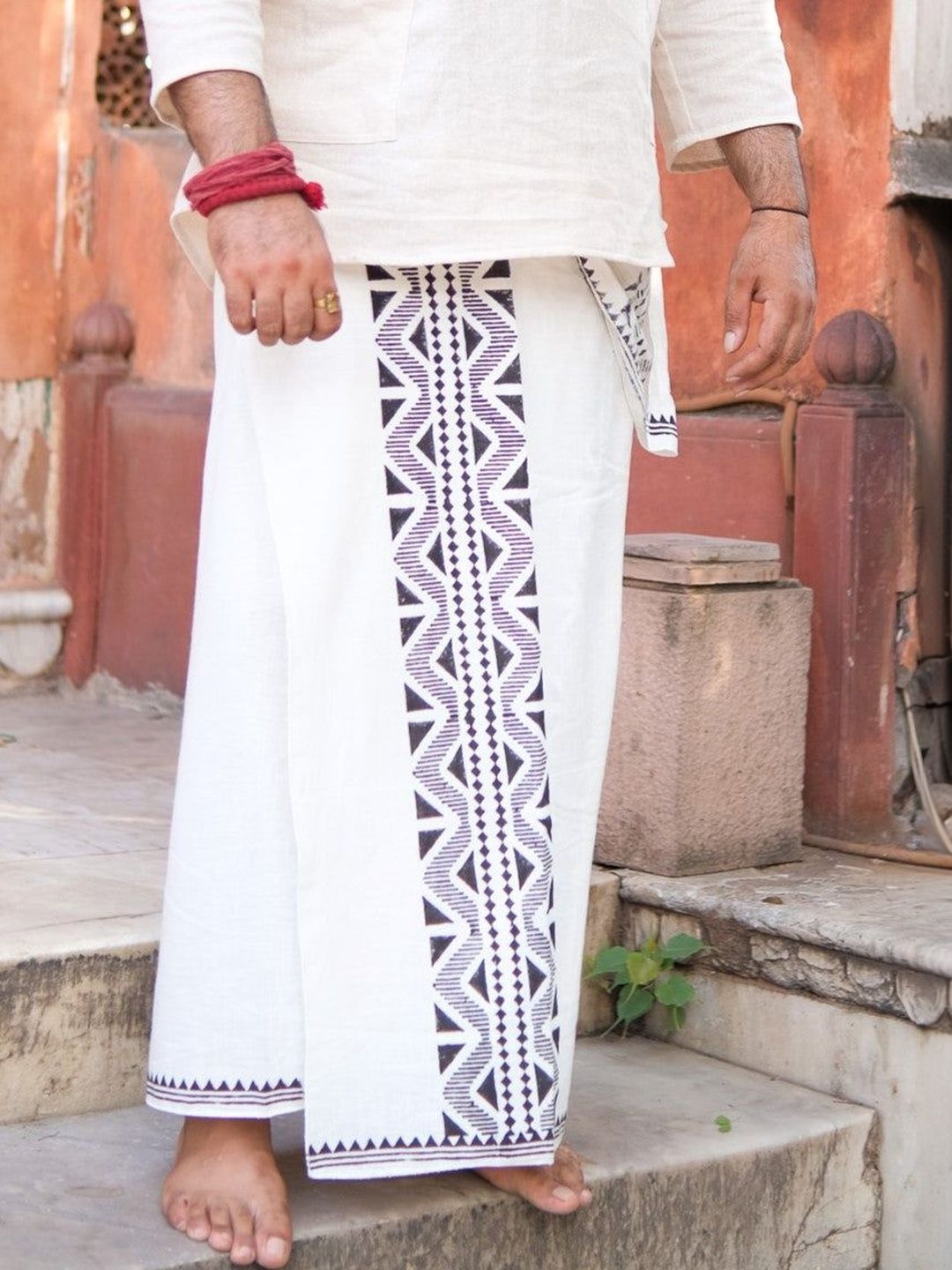CRYSTAL HEAL Men Printed Cotton Dhoti Dhotis-image-49