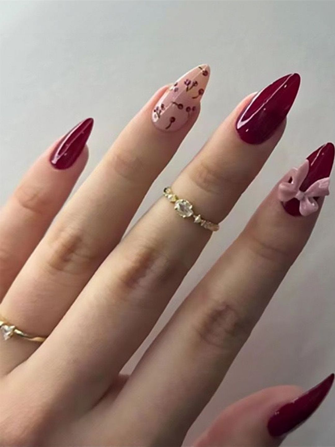 Vembley Set Of 30 Reusable Press On Artificial Nails - Maroon-image-11