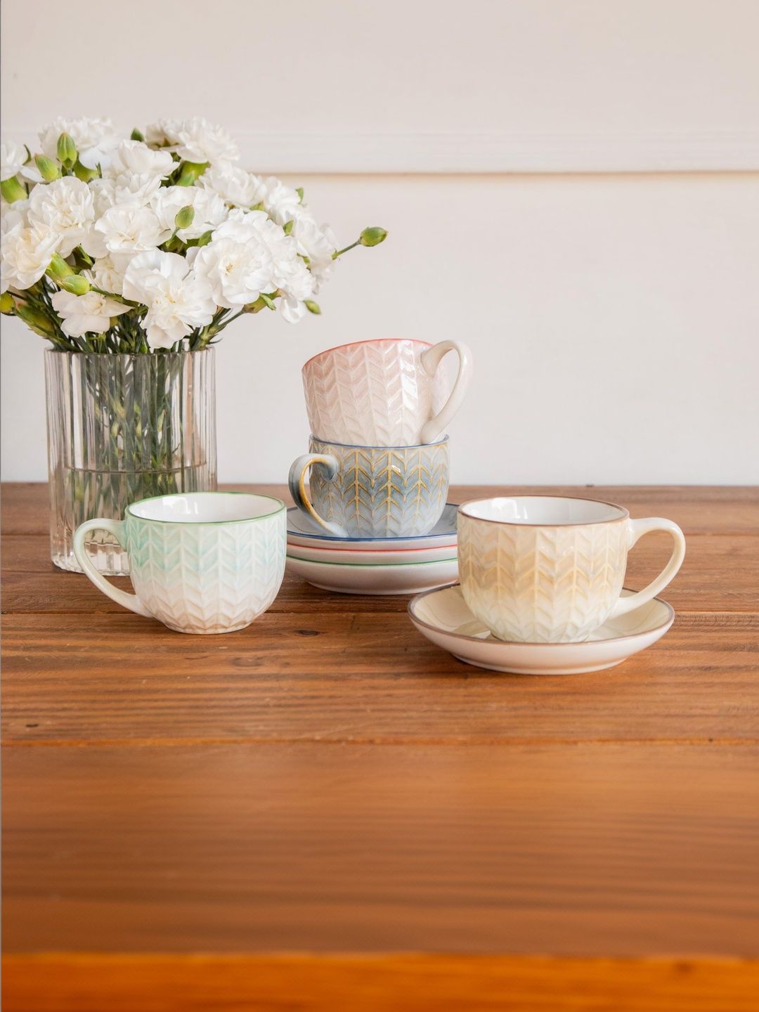 OCTAVIUS Multicoloured Geometric Ceramic Glossy Core Set of Cups and Mugs-image-18