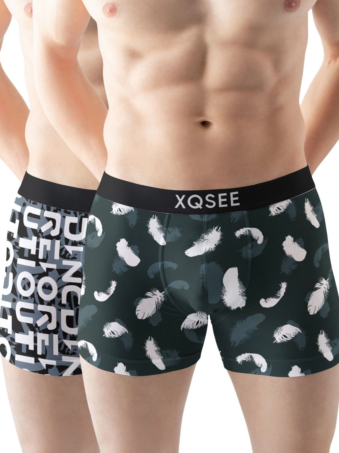 XQSEE Men Pack Of 2 Printed Mid -Rise Short Trunk-picture-15