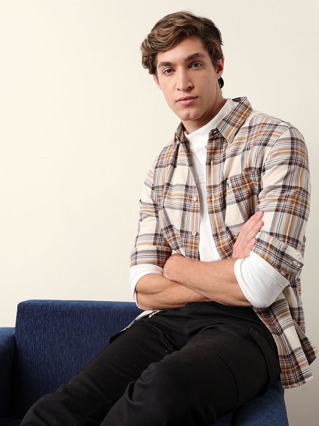 THE BEAR HOUSE Men Slim Fit Checked Casual Shirt-picture-33