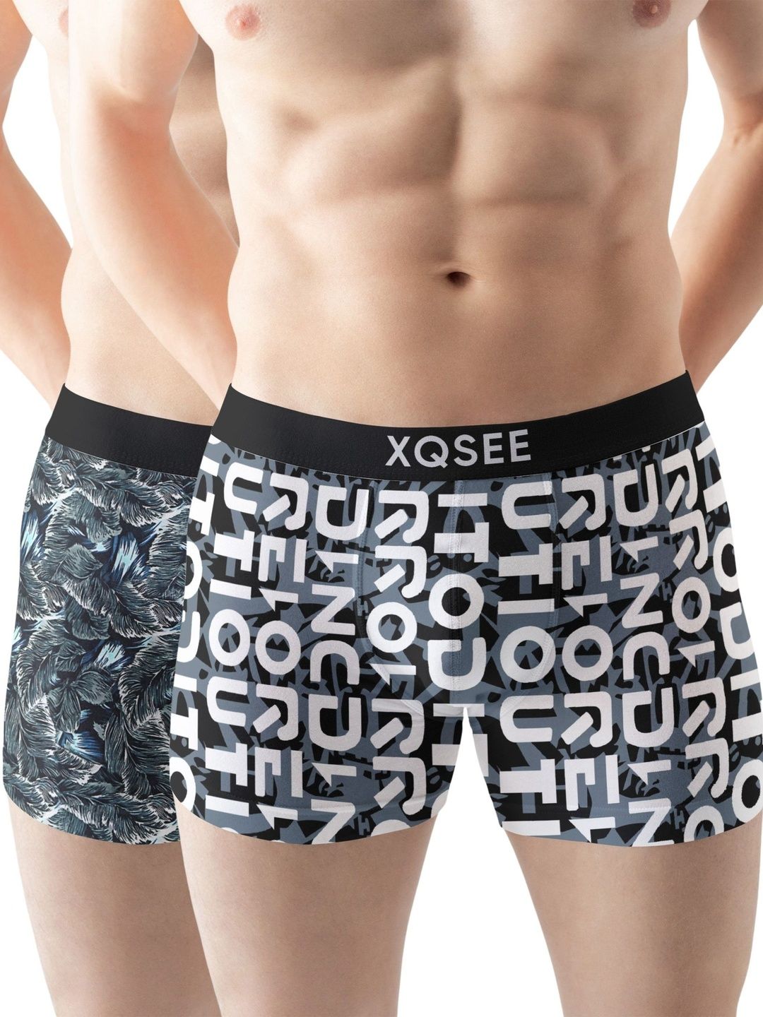 XQSEE Men Pack Of 2 Printed Mid -Rise Short Trunk-picture-22