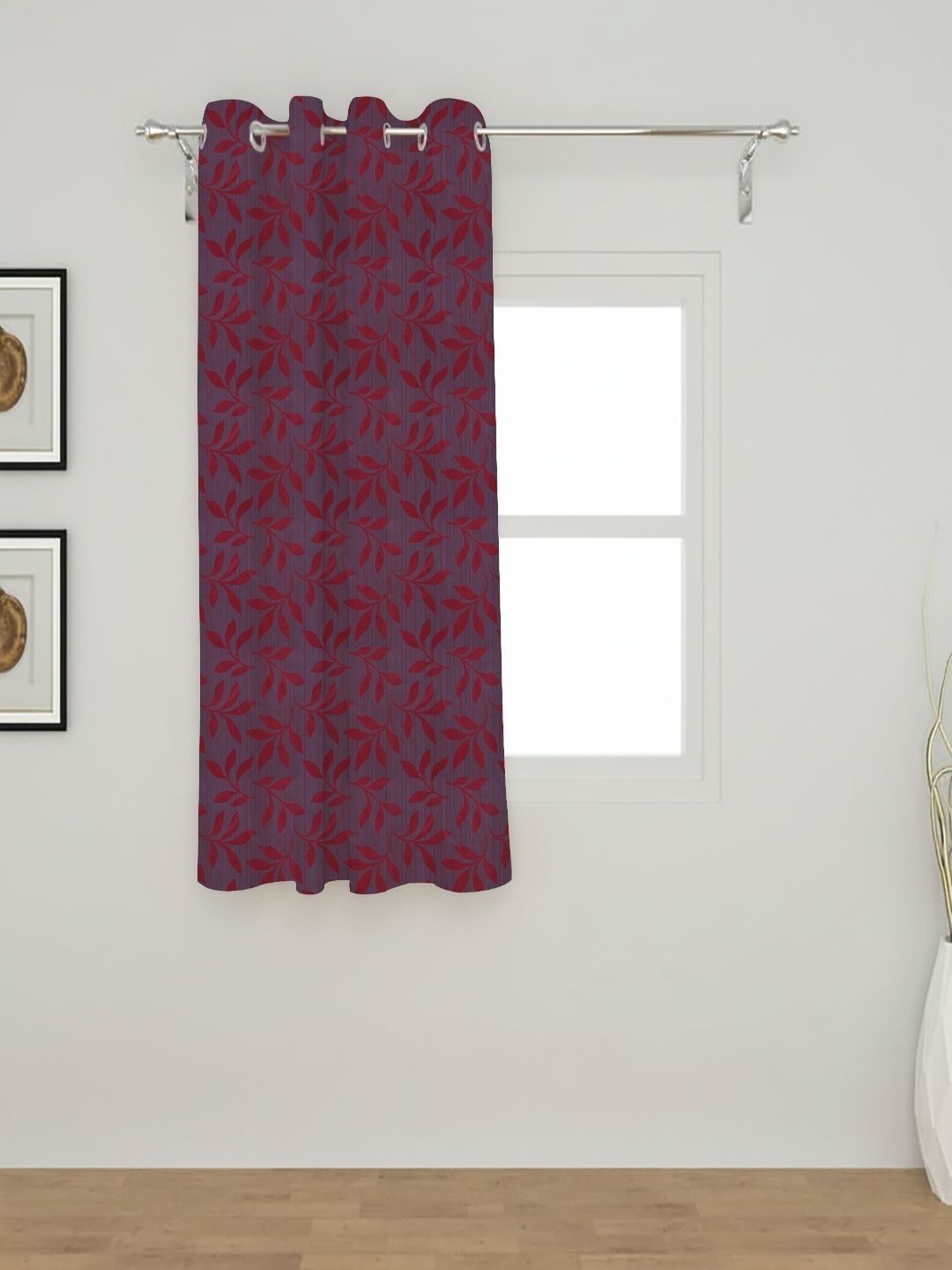 Aura Maroon Floral Room Darkening Window Core-image-25
