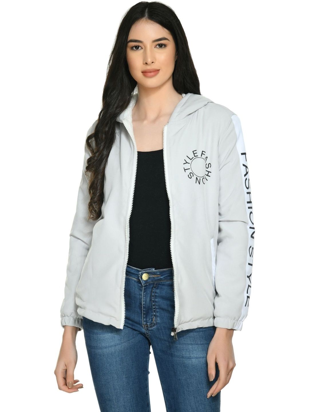 TJ FASHION Women Typography Fleece Lightweight Puffer Jacket-picture-54