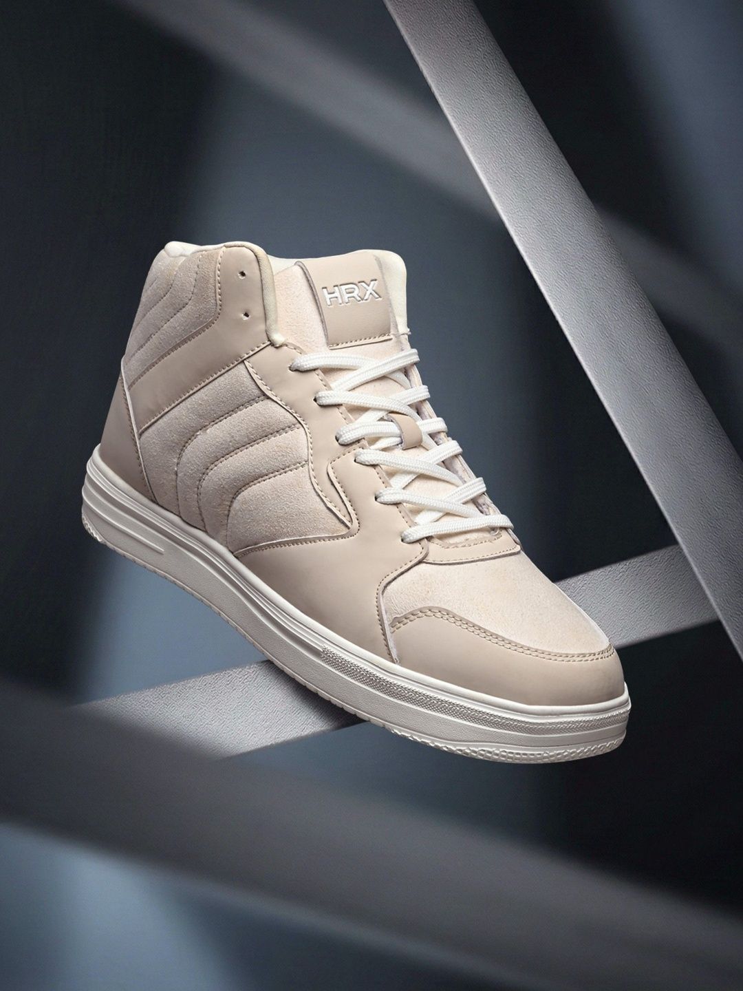 HRX by Hrithik Roshan Men Textured Synthetic Leather High-Top Sneakers-picture-17
