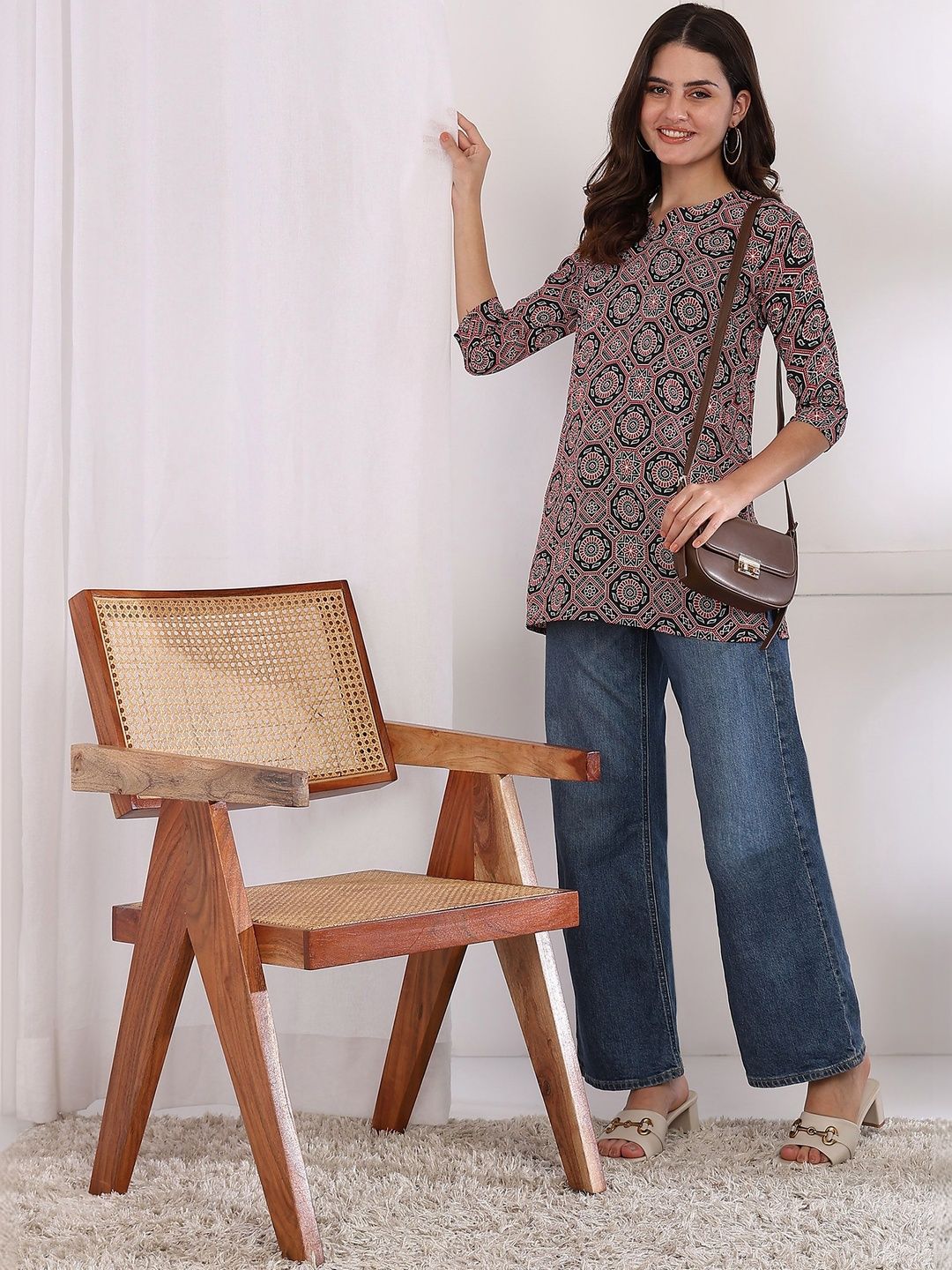 JANKHI Print Ethnic Crepe Top-picture-13