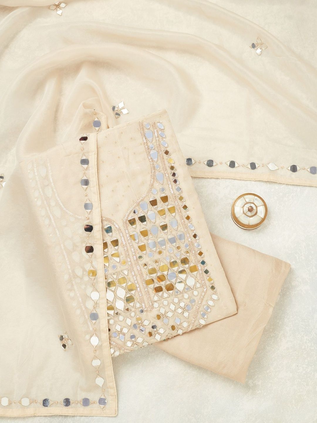 Koskii Embellished Unstitched Dress Material-picture-29