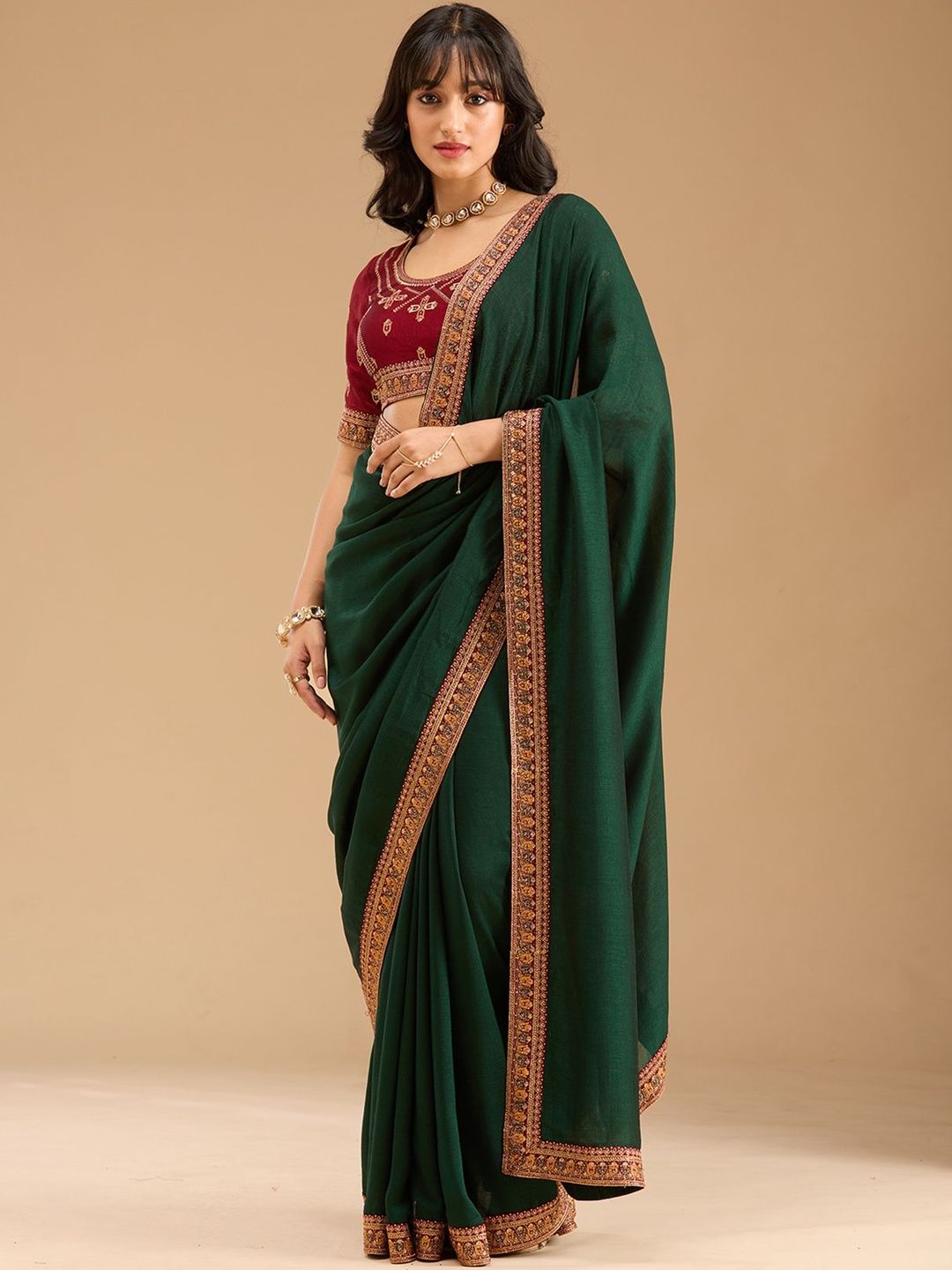 Koskii Embroidered Art Silk Saree-picture-24