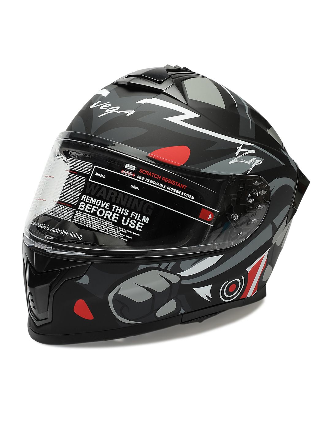 VEGA Zap Dude D/V ISI and DOT Certified Full Face Helmet