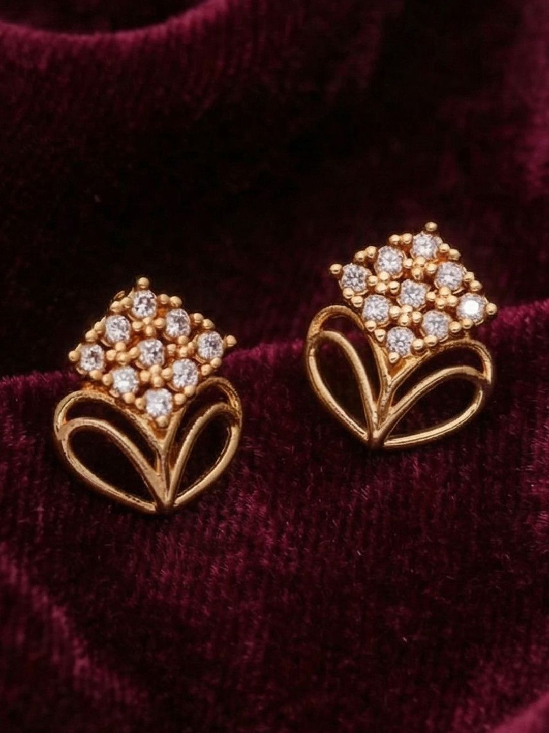 Sangria American Diamond Stone Studded Studs Earrings-picture-33