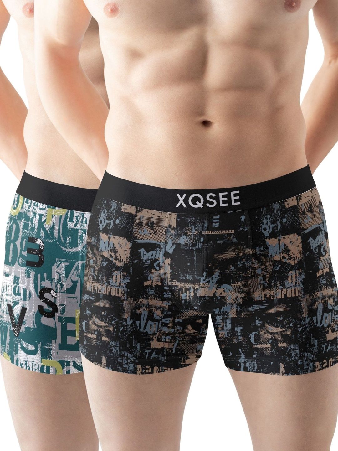 XQSEE Men Pack Of 2 Printed Mid -Rise Short Trunk-picture-57