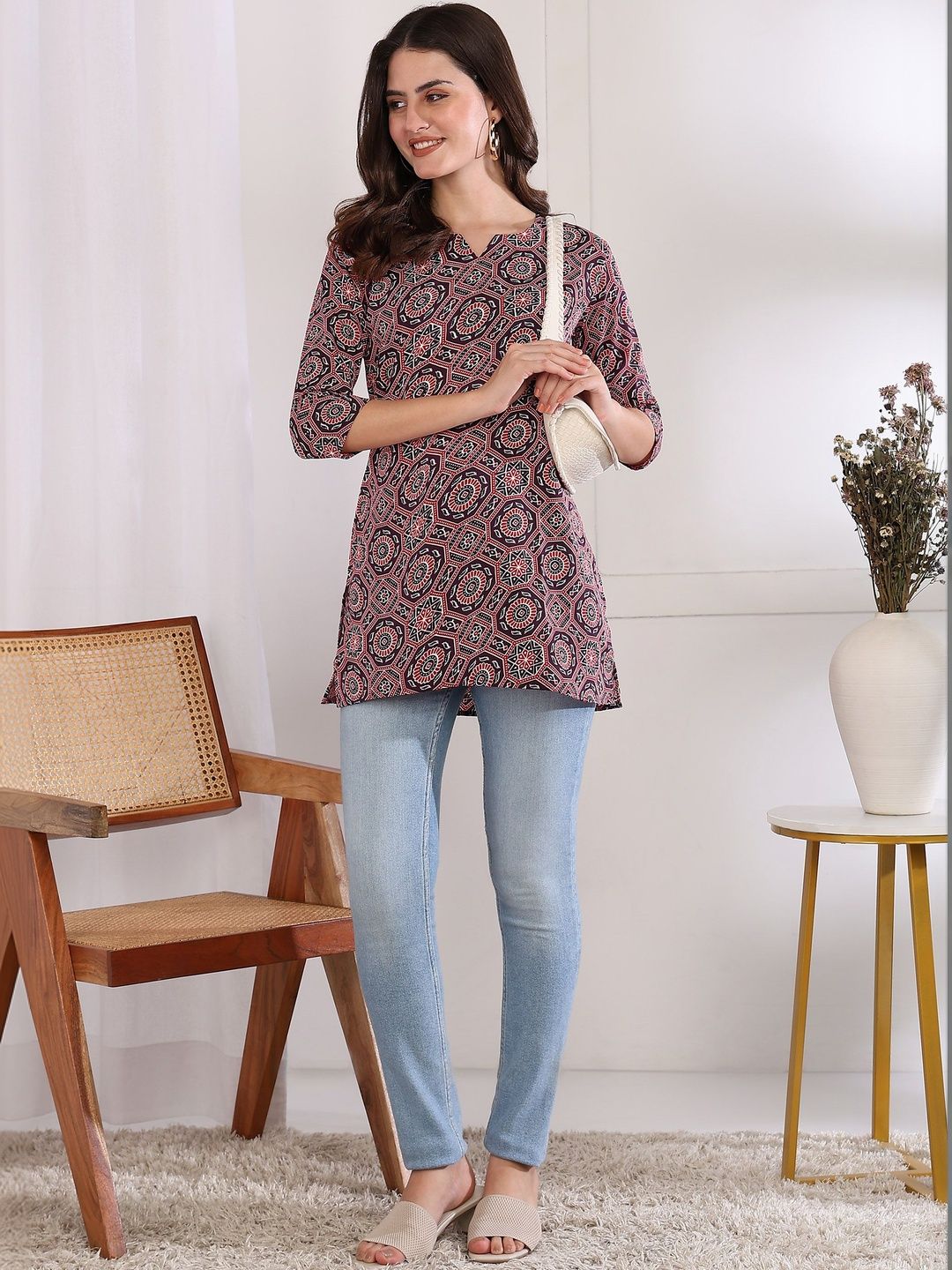 JANKHI Print Ethnic Crepe Top-picture-19