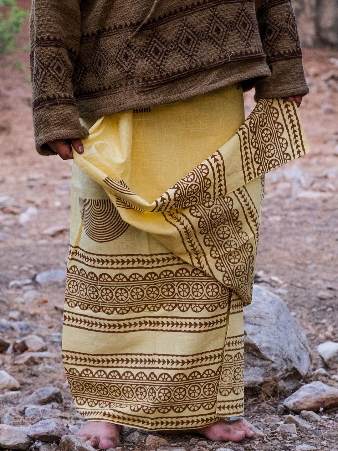 CRYSTAL HEAL Men Printed Cotton Dhoti Dhotis-picture-13