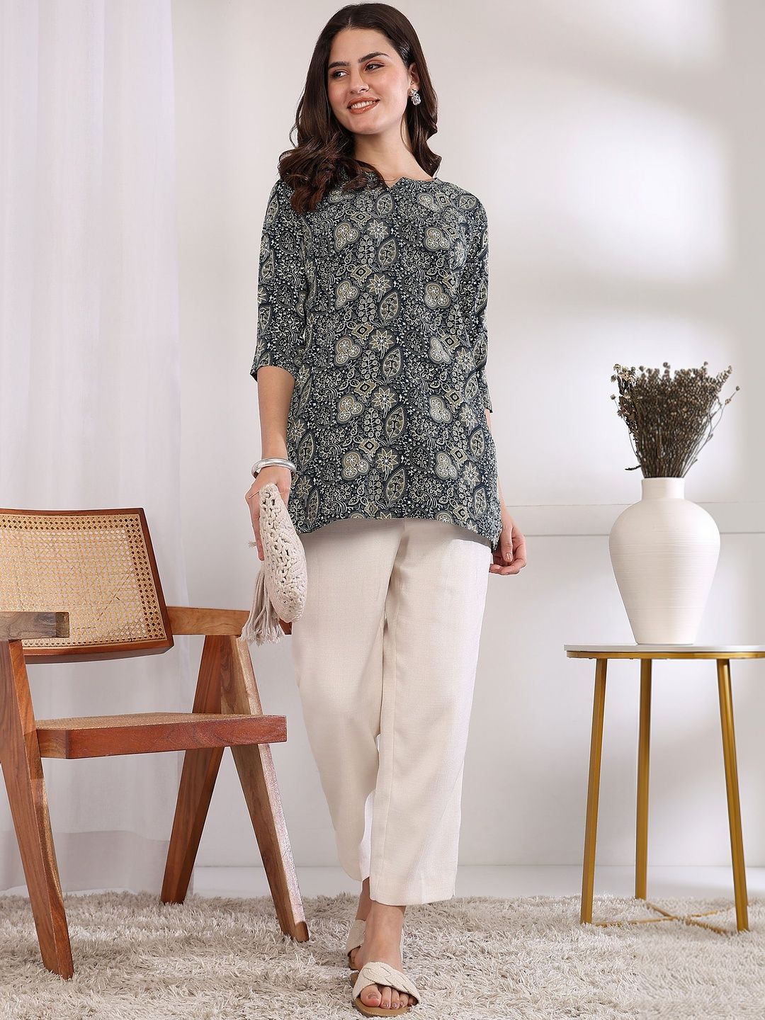 JANKHI Print Ethnic Crepe Top-picture-57