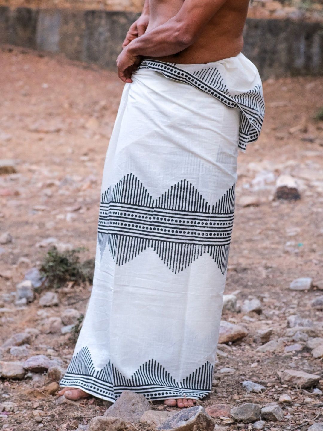 CRYSTAL HEAL Arya Men Printed Dhoti-image-13