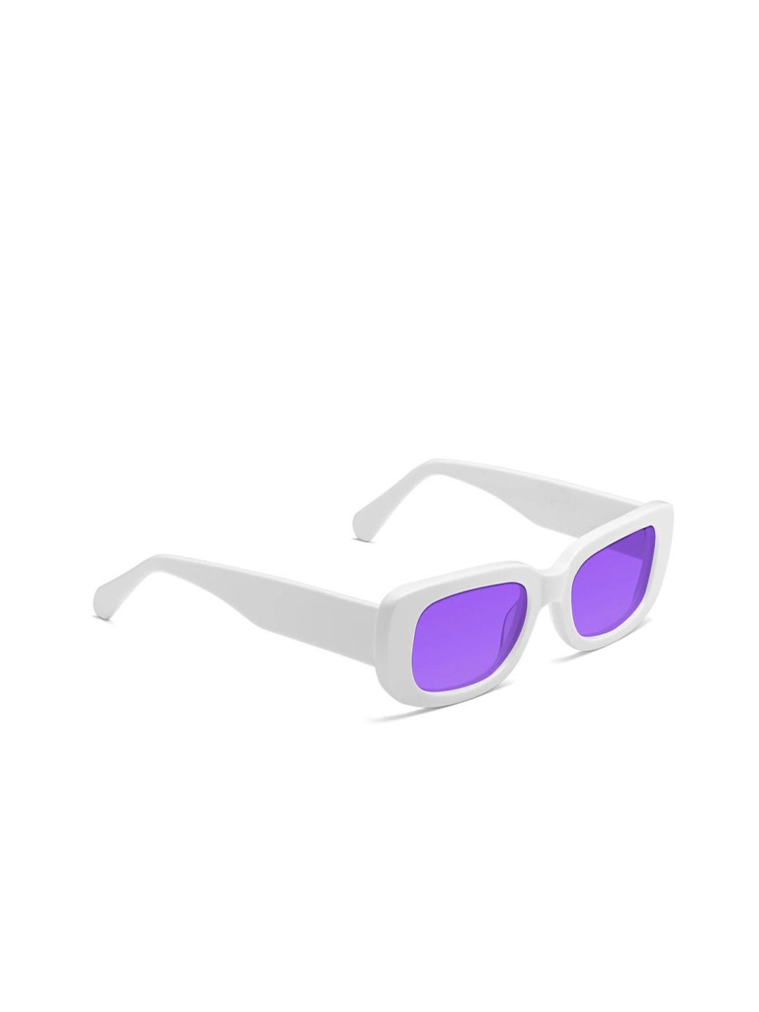Elligator Men Purple Lens & White Rectangle Sunglasses with-image-39