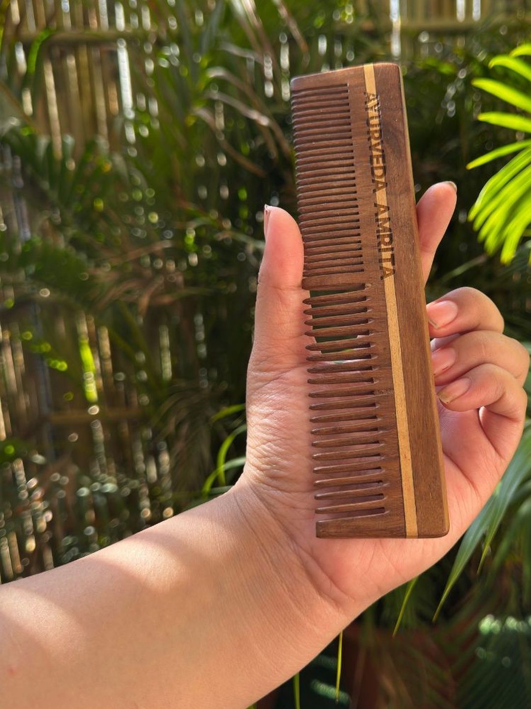 Ayurveda Amrita Sheesham, Rosewood Twin Tooth Flat Wood Comb-picture-19