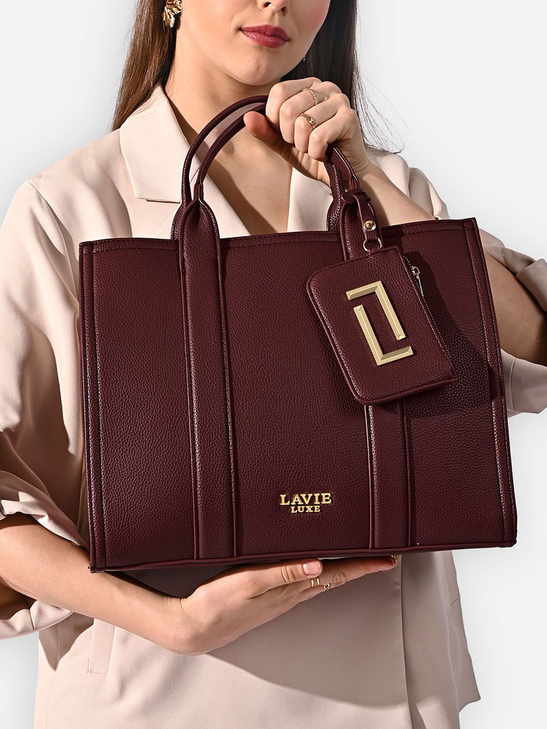 Lavie Luxe Women's Cobs Large Satchel Handbag With Pouch-picture-43
