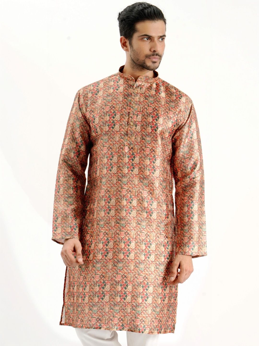 MODERN MUGHALS Men Printed Thread Work Kurta-picture-50
