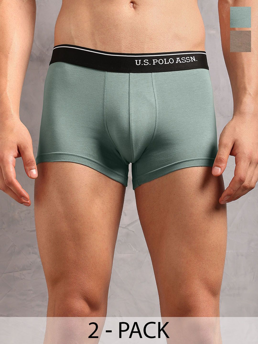 U.S. Polo Assn. Men's OET18 Cotton Stretch Breathable Underwear Trunks - Pack Of 2-picture-45