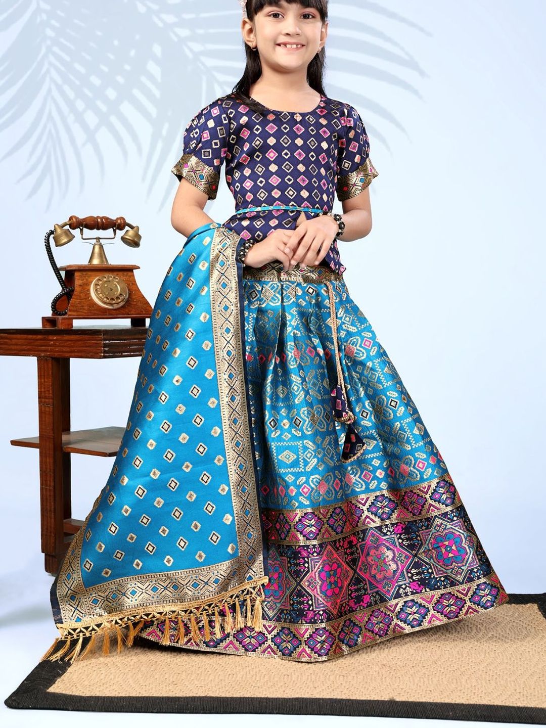 satyamfab Girls Semi-Stitched Lehenga & Blouse With Dupatta-image-31