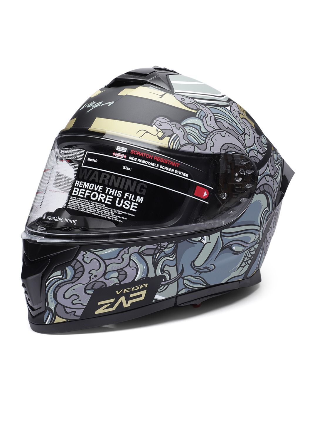 VEGA Zap DV Medusa ISI and DOT Certified Full Face Helmet-picture-57