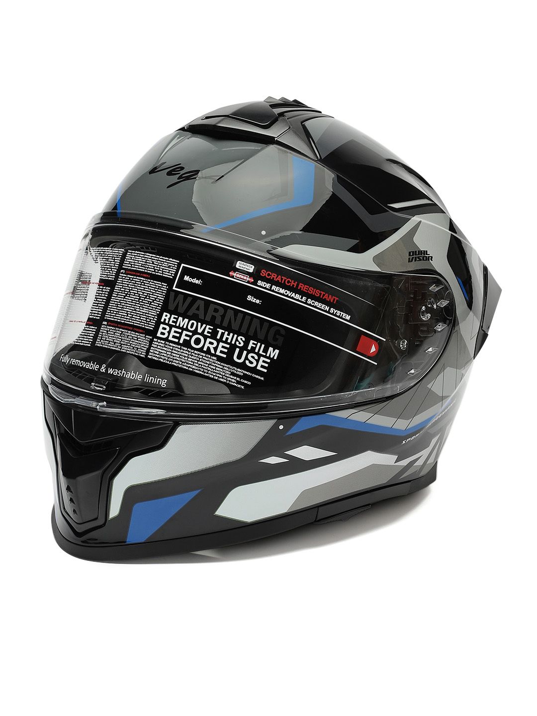 VEGA Zap Volt D/V ISI and DOT Certified Full Face Helmet
