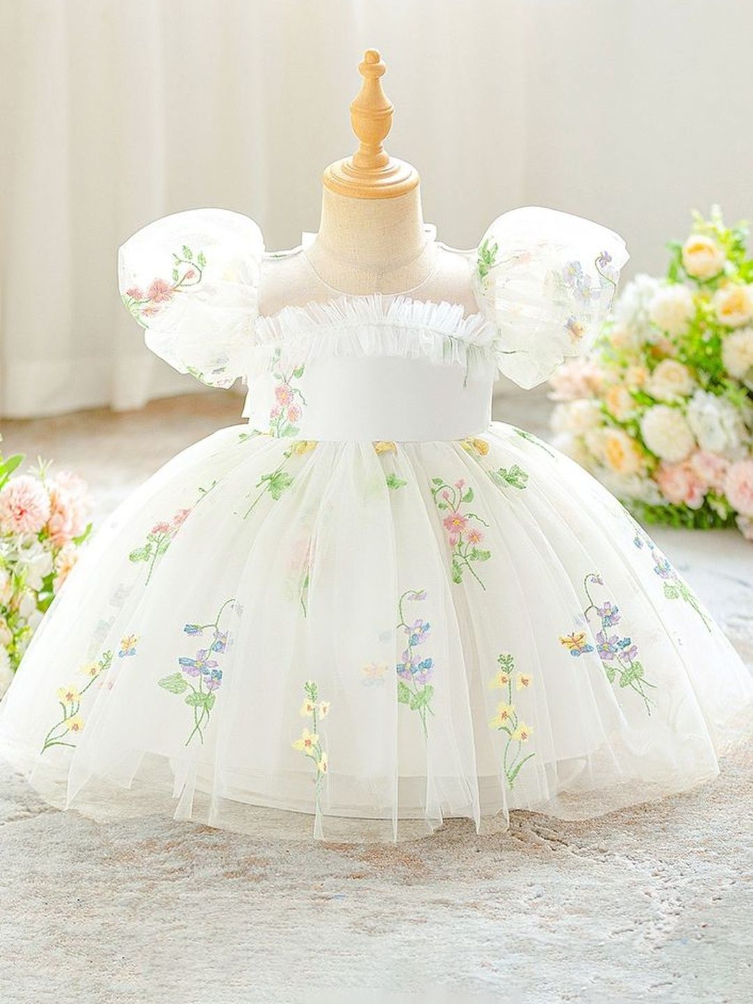 LULU & SKY Flutter Sleeve Fit & Flare Maxi Dress-picture-14