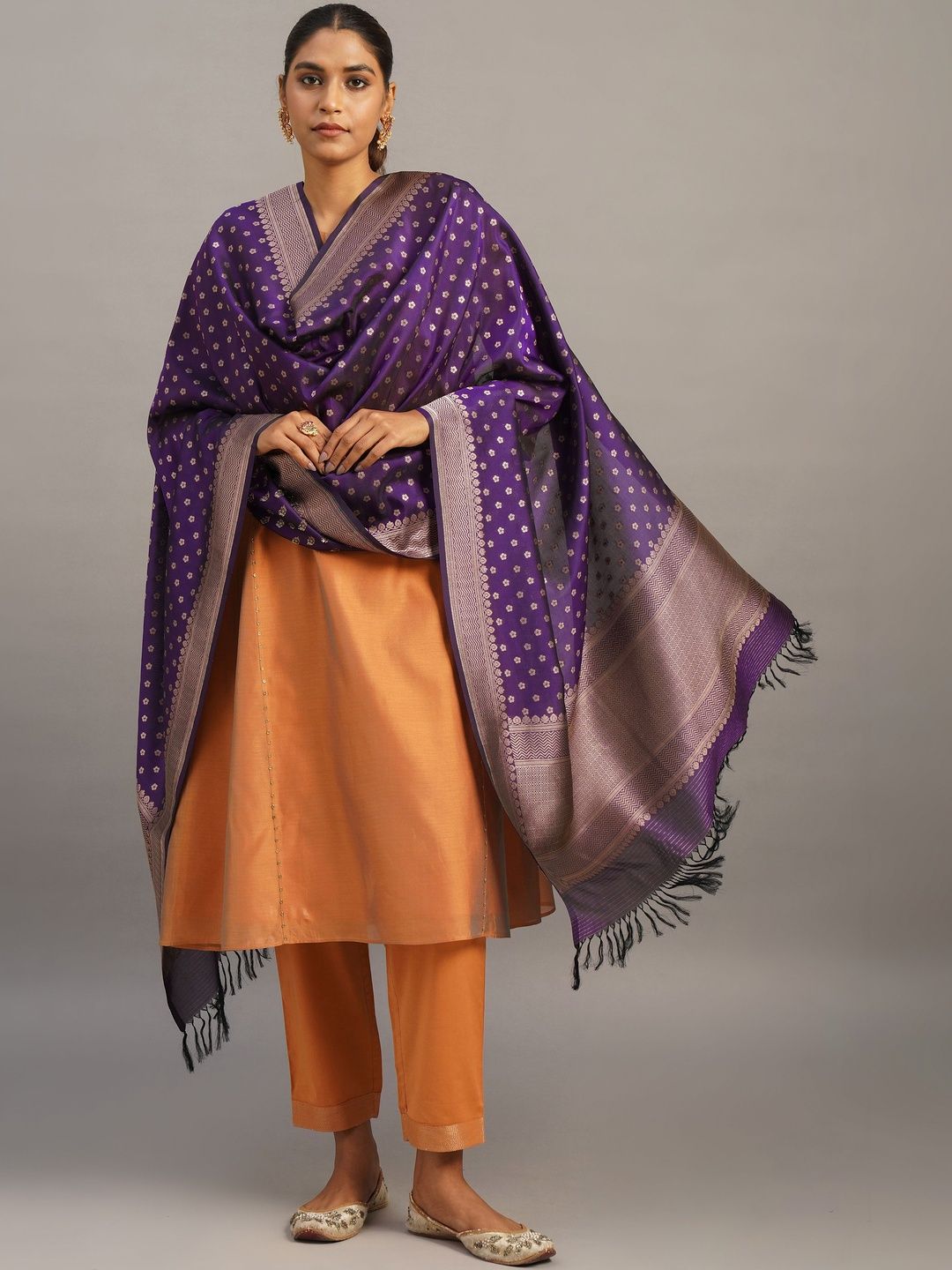 JAYPORE Woven Design Dupatta with Zari-picture-38