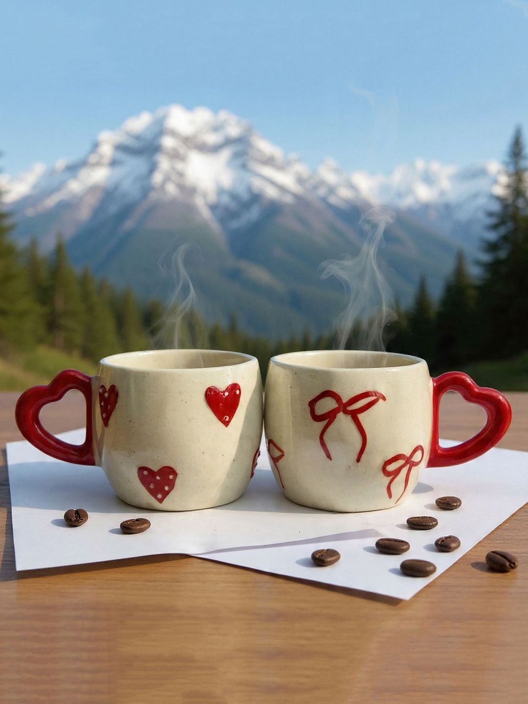 The Decor Lane Multicoloured Handcrafted Printed Ceramic Glossy Mugs Set of Cups and Mugs-picture-39