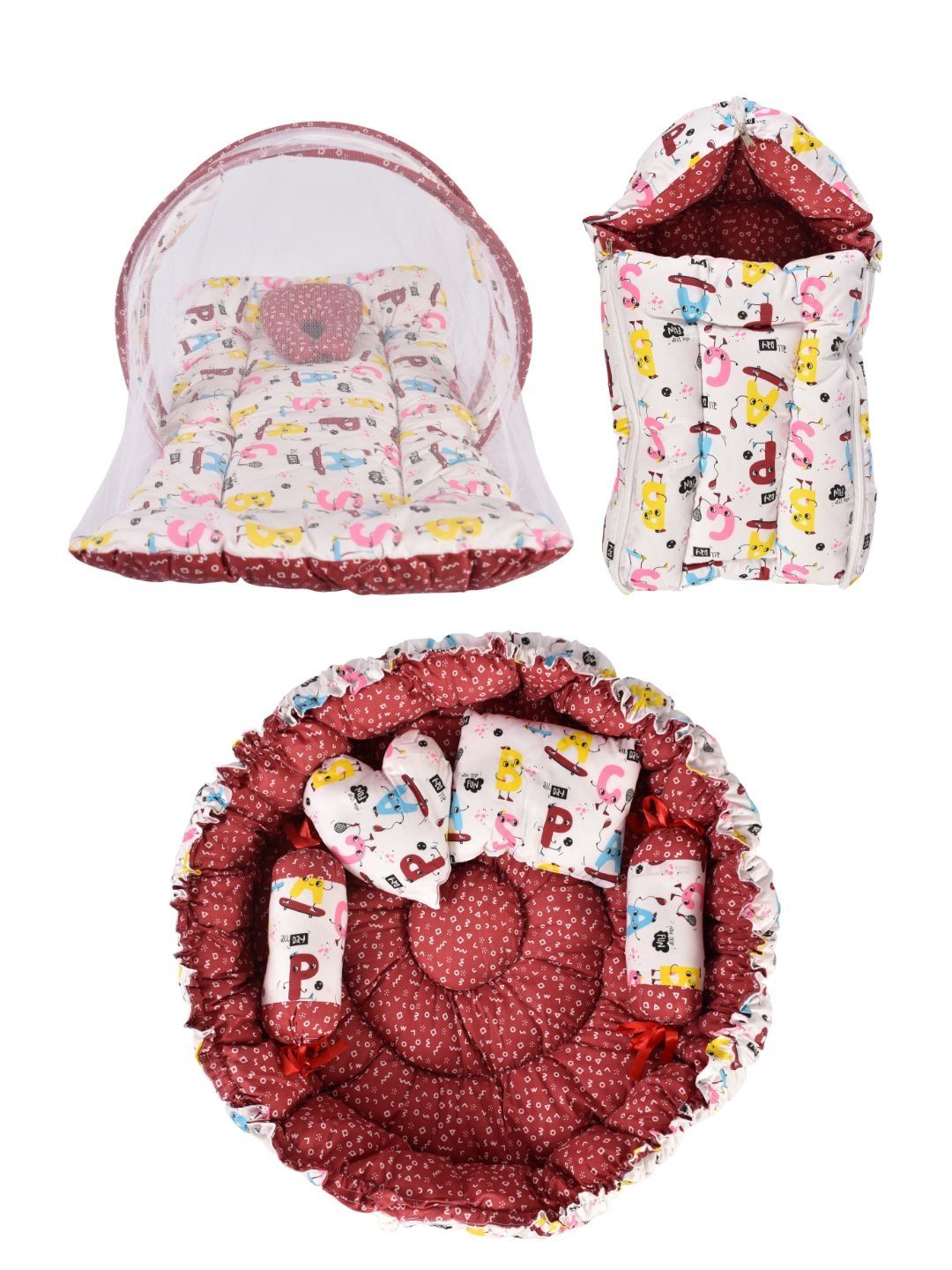 ADORE STUFF Set Of 3 Printed Pure Cotton Baby Bed Sets-picture-39