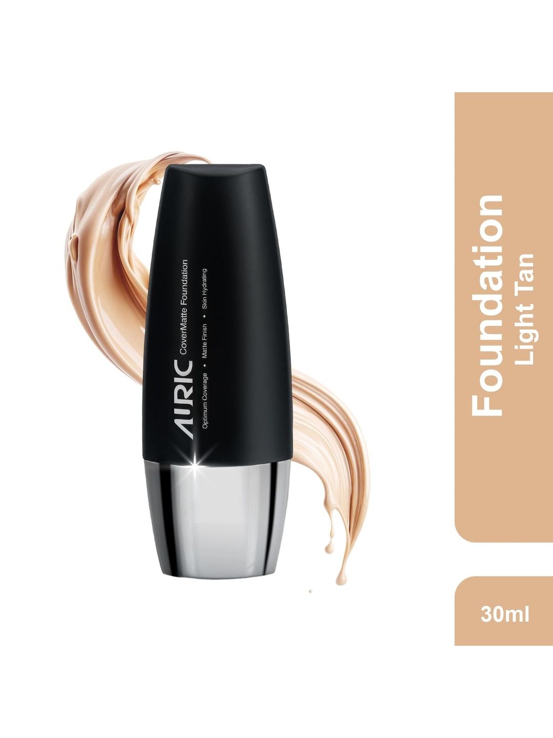 Auric Beauty CoverMatte Liquid Foundation - 30 ml - Light Tan-image-9