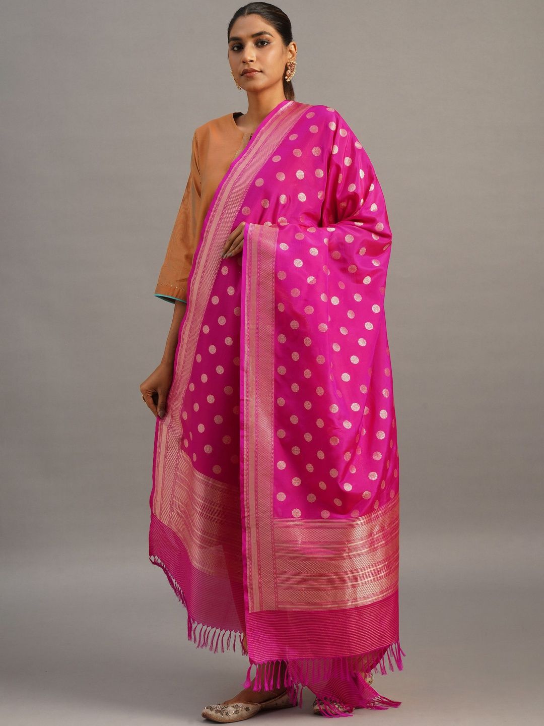 JAYPORE Woven Design Dupatta with Zari-picture-16