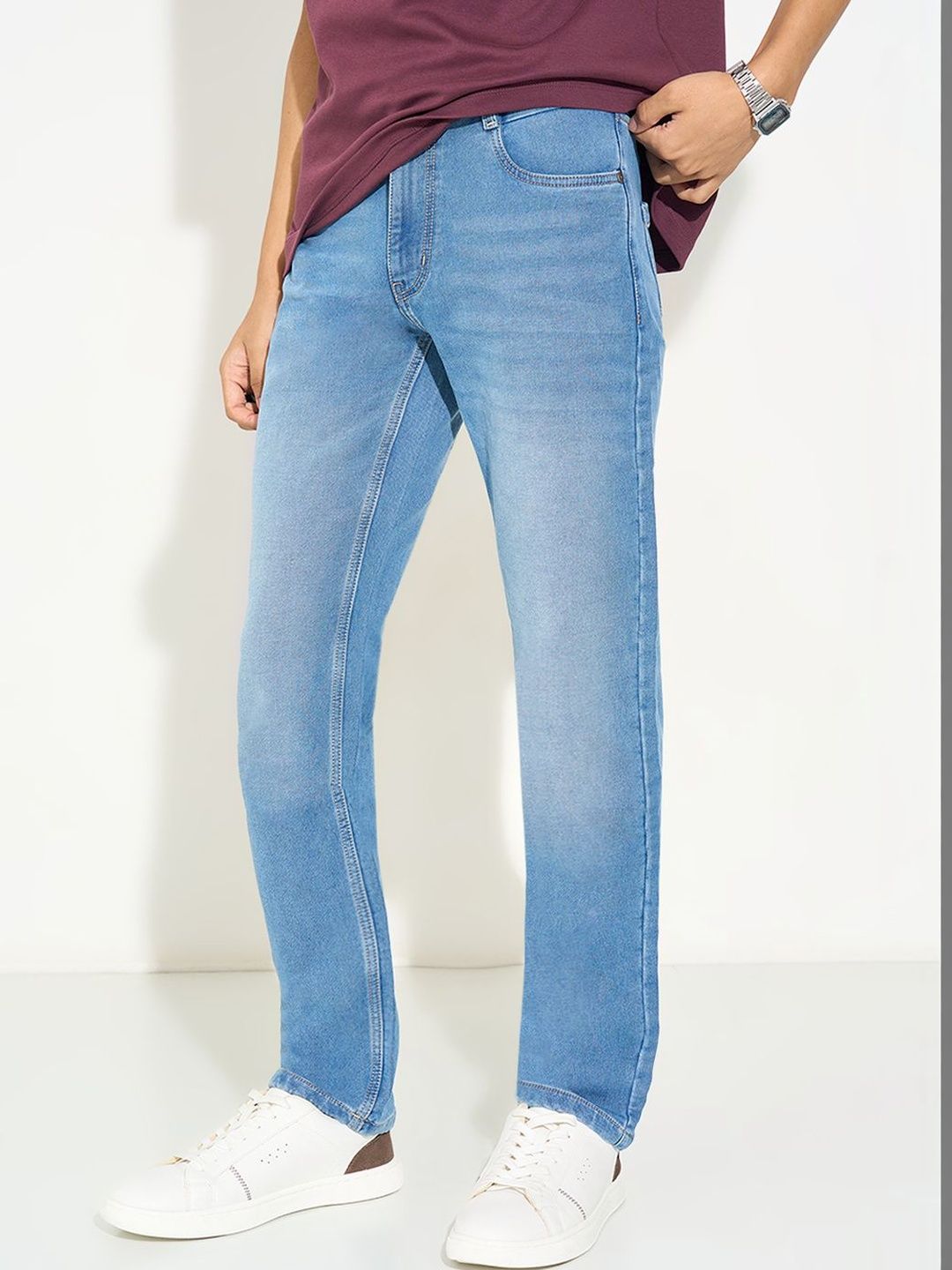 SF JEANS by Pantaloons Men Straight Fit Mid-Rise Light Fade Jeans-picture-27