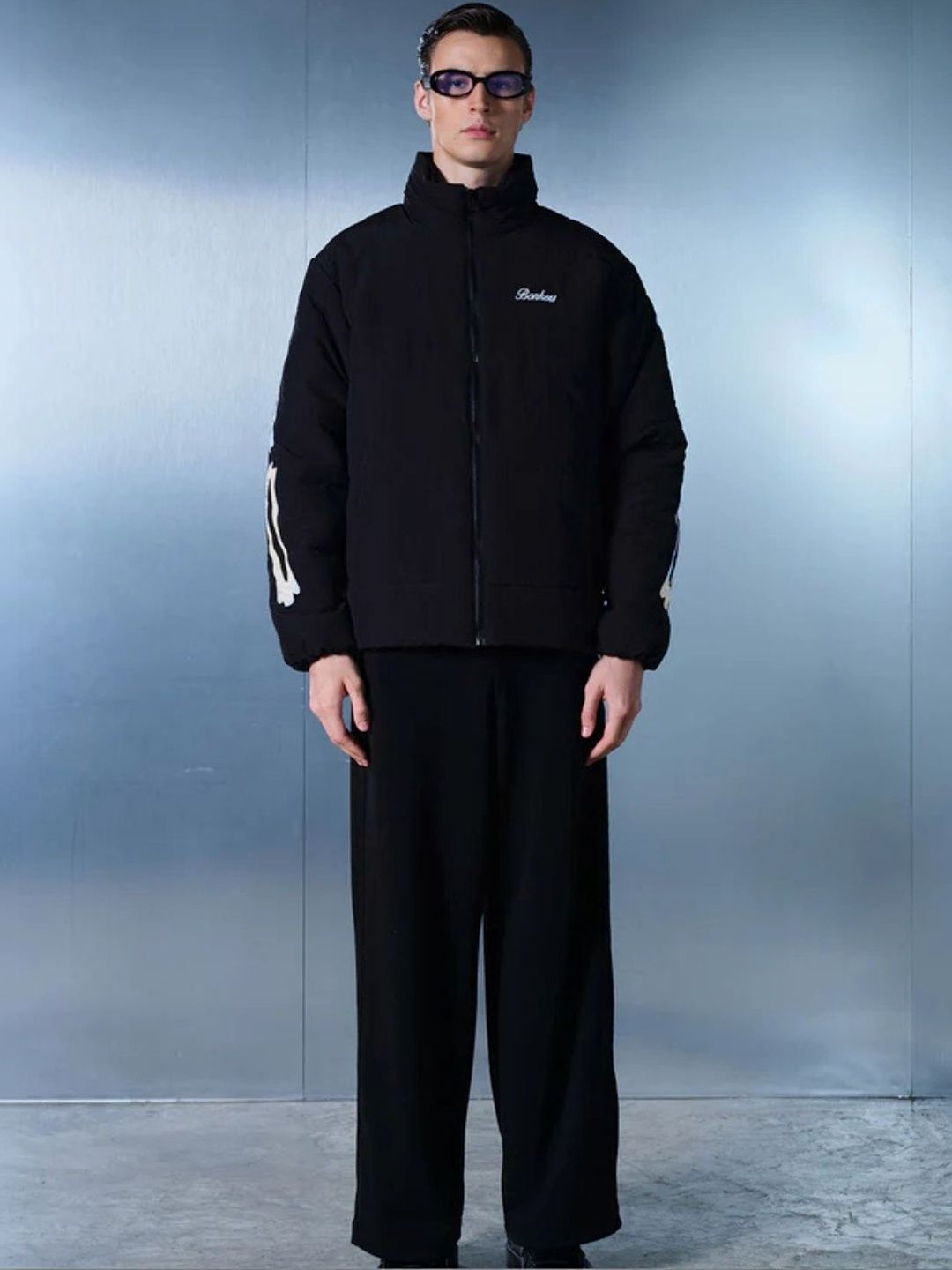 Bonkers Corner Men Lightweight Crop Sporty Jacket with Patchwork-picture-21