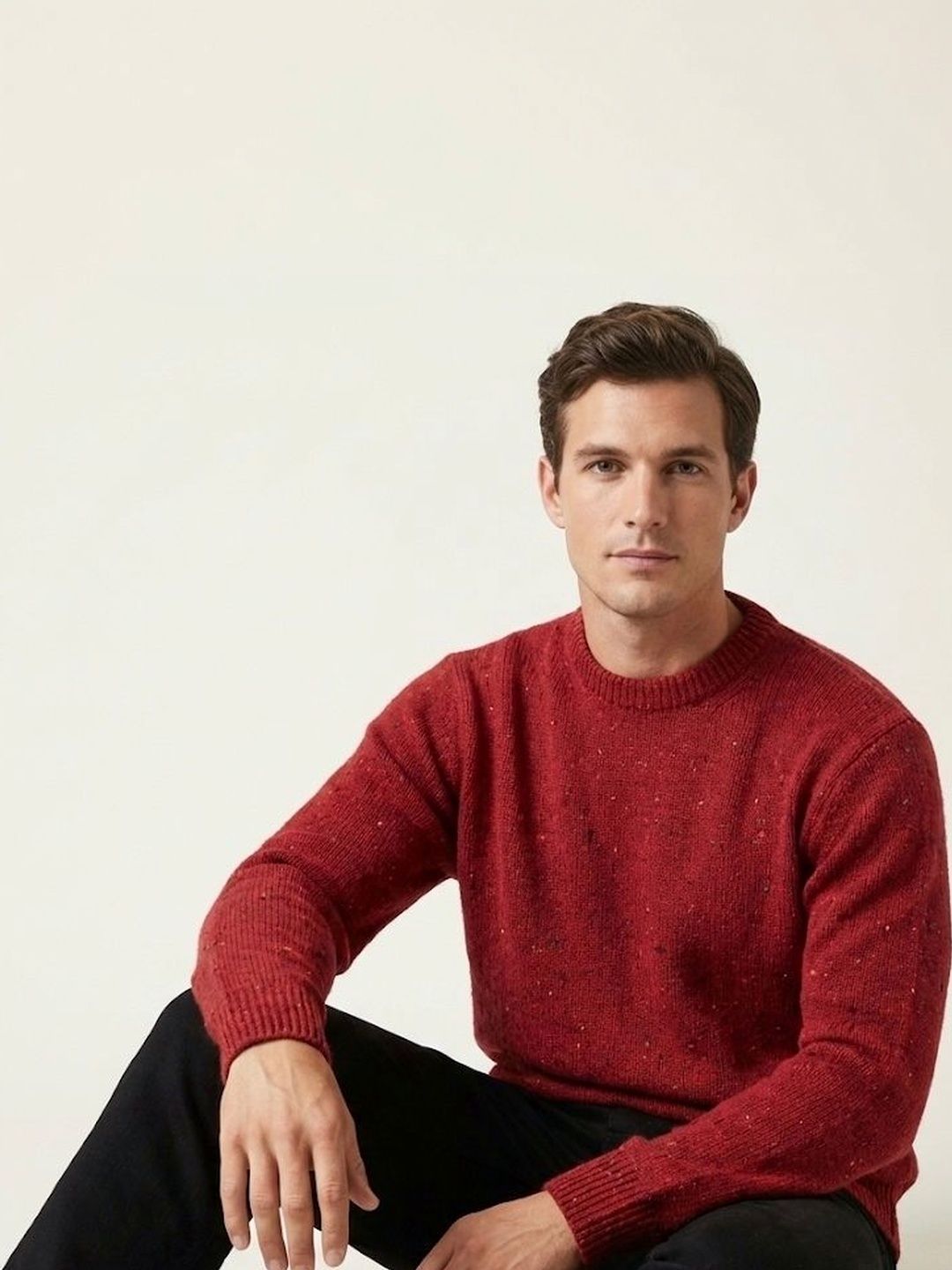The Roadster Lifestyle Co Self Design Acrylic Round Neck Straight Pullover Sweater-picture-57