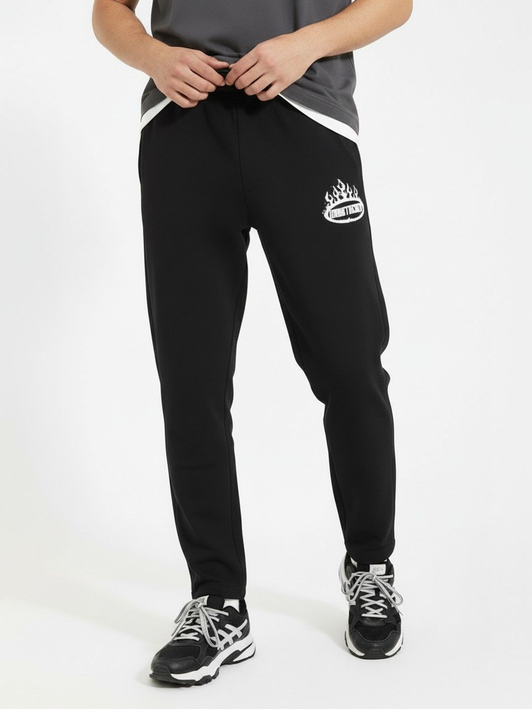 glitchez Men Relaxed Typography Printed Track Pants-image-28
